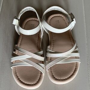 Place Girls Cream Multi-Strap Sandals